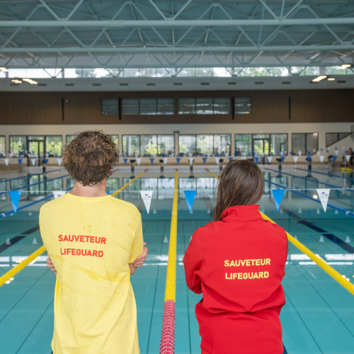 Sauveteurs surveillant la piscine